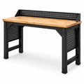 Banco da lavoro in legno e metallo con parete forata 150x60x90 cm