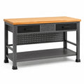 Banco da lavoro in legno e metallo con cassetti 120x60x90 cm