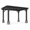 Pergola in Metallo Antracite con Basi in Cemento 300x300x250 cm
