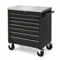 Carrello portautensili in acciaio nero con 7 cassetti