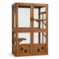 Gabbia per gatti in legno e metallo marrone 150x100x50 cm