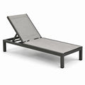 Lettino prendisole in alluminio tessuto textilene grigio 200x65x35 cm