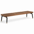 Panca in legno e metallo con inserti in ottone 180 cm
