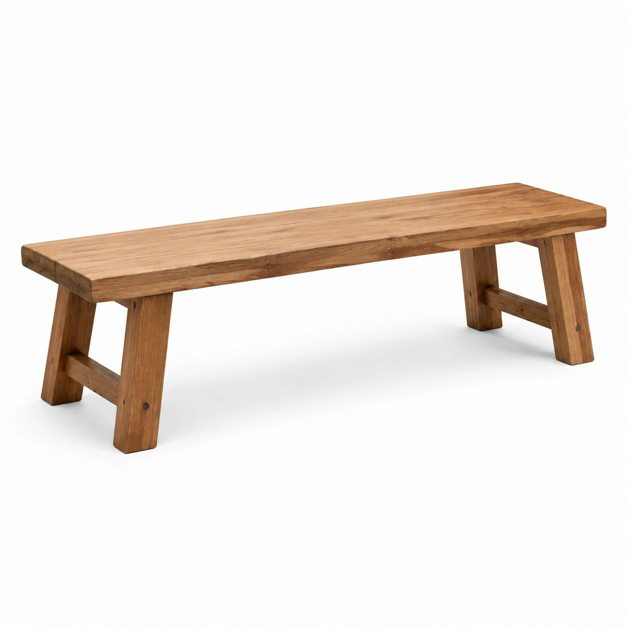 Panca in legno massello naturale rettangolare