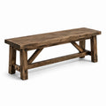 Panca in legno massello di quercia marrone 180x40x45 cm