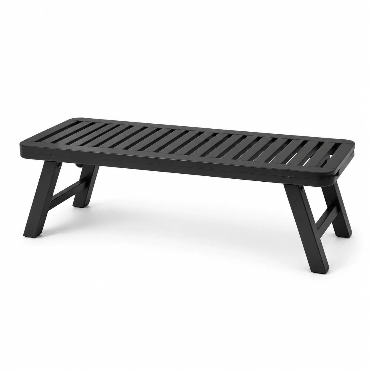 Panca in metallo nero 120x35x45 cm